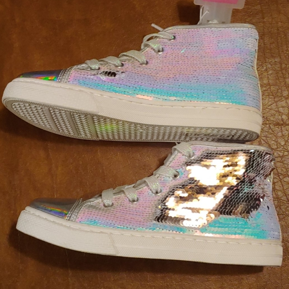 NWT Children's Place High Tops flip sequins size 3 - Picture 4 of 6